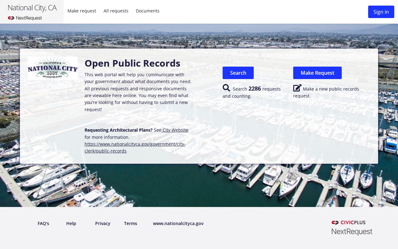 National City people search through the city public records request portal