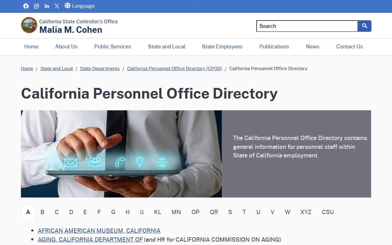 National City people directories using California state personnel office listings
