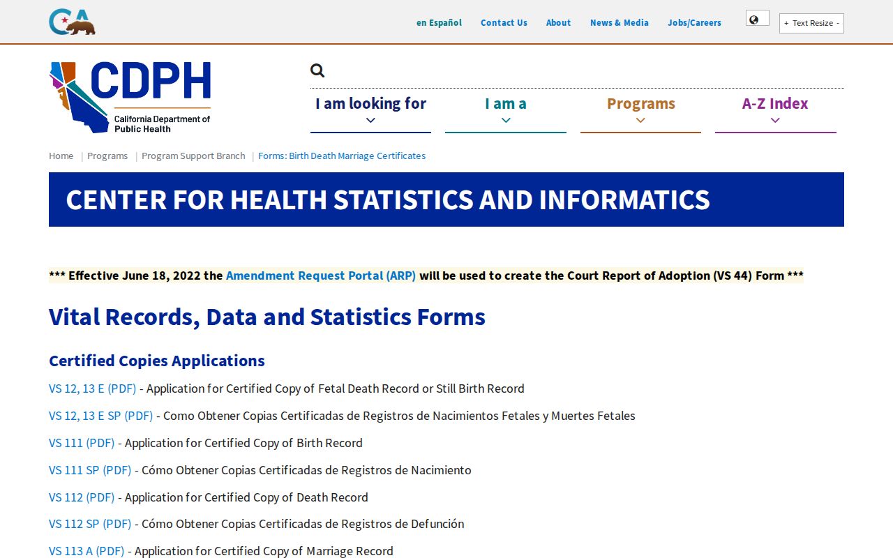National City public records California vital certificate forms