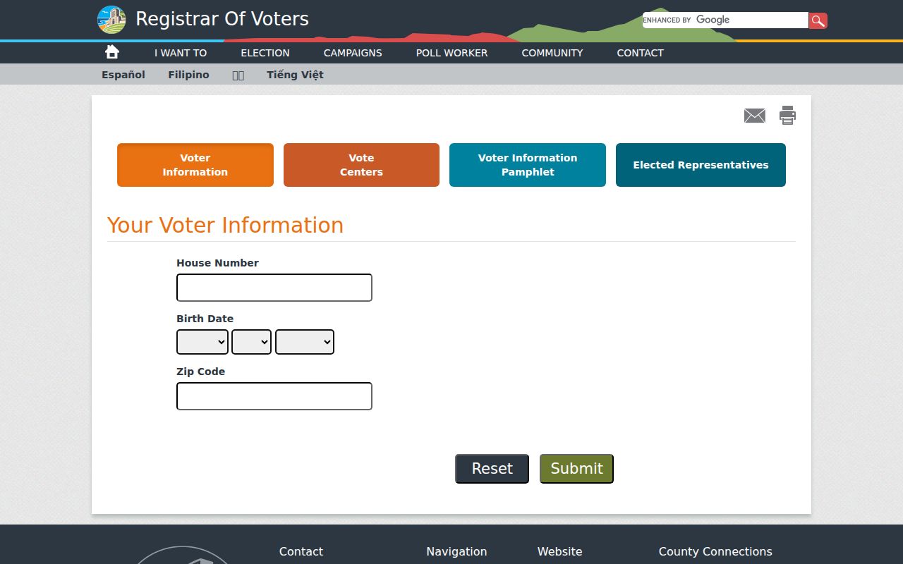 National City voter registration records lookup from San Diego County